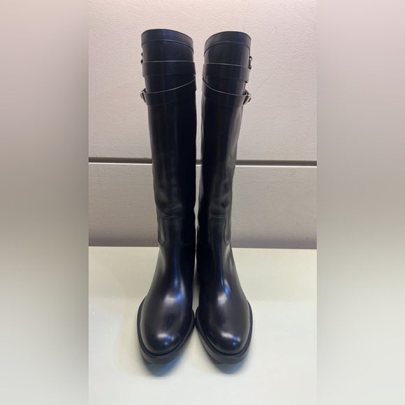 SARTORE MADE IN ITALY LEATHER Women's Black Knee-High Boots - Picture 1 of 10